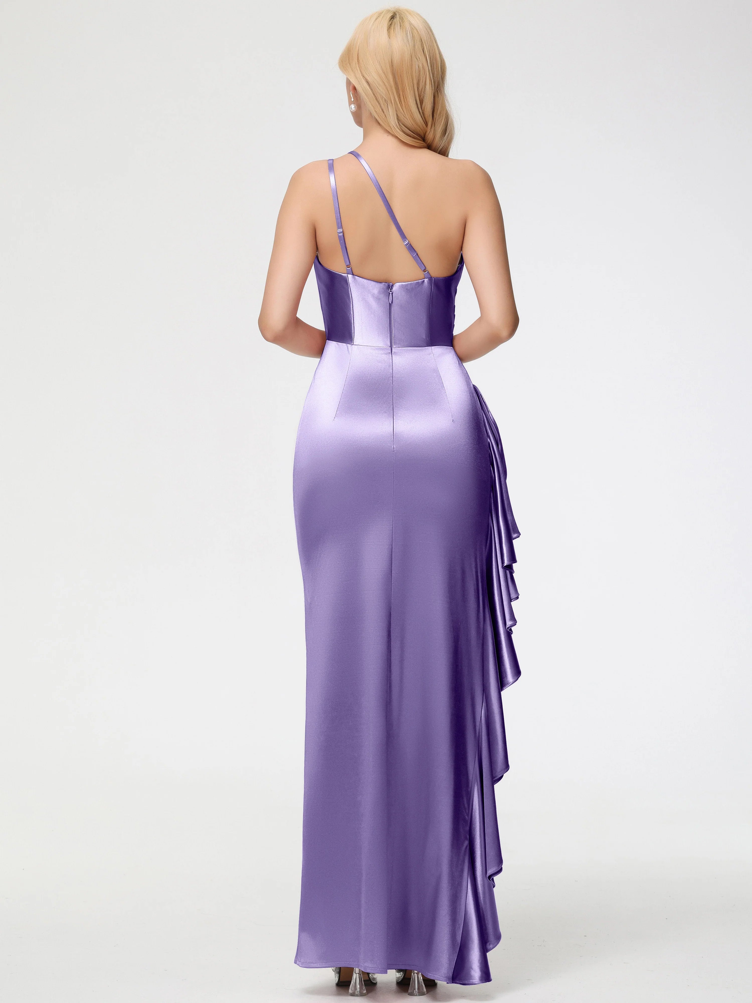 Simple Trumpet/Mermaid One Shoulder Sleeveless Zipper Up Floor Length Prom Dress